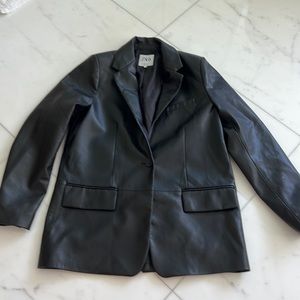 Zara oversized black leather blazer